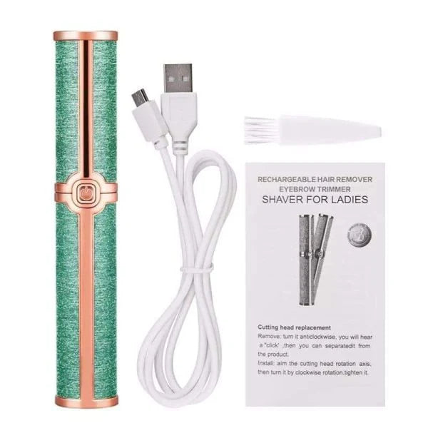 Flawless 2 in 1 Green Facial Hair Remover & Eyebrow Trimmer for Women