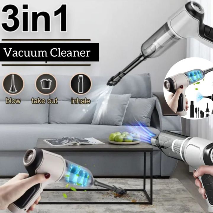 3 in 1 Portable Car Vacuum Cleaner with Air Blower & Inflator