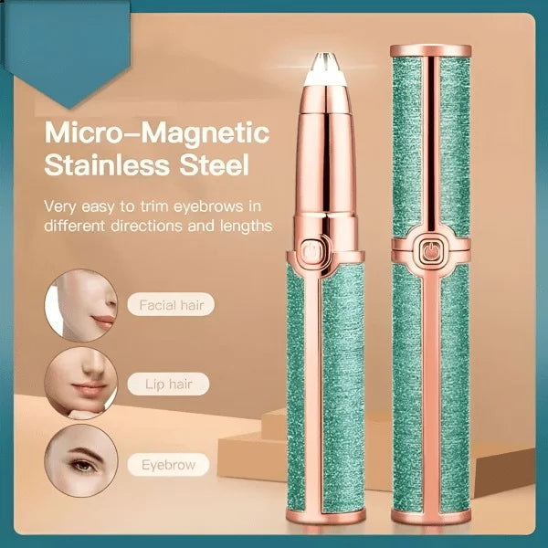 Flawless 2 in 1 Green Facial Hair Remover & Eyebrow Trimmer for Women