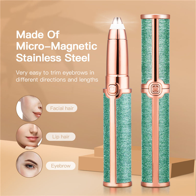Flawless 2 in 1 Green Facial Hair Remover & Eyebrow Trimmer for Women